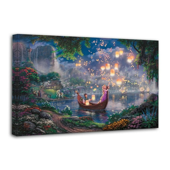 Tangled Princess Flynn Are on A Boat Watching The Lanterns Float Into The Sky Gifts Canvas Painting Poster Wall Art Decorative Picture Prints Modern Decor 16x24inch(40x60cm)
