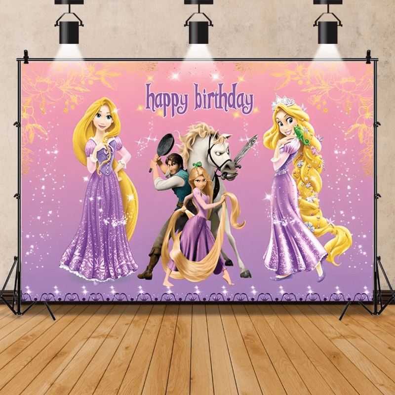 Tangled Backdrop Rocks Tangled Ra-punzel Party Decoration Backdrop Tangled Birthday Party ...