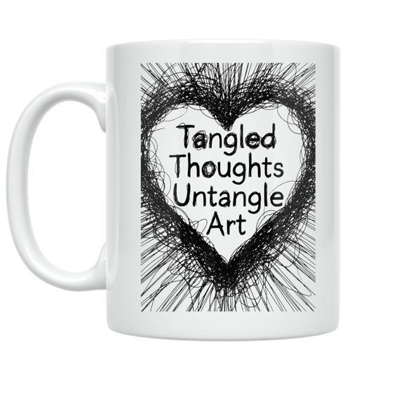 Tangled Thoughts Untangle Art - Mindfulness Seeker - 11 oz Ceramic Coffee Mug