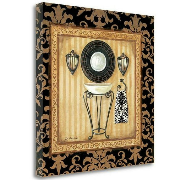 Tangletown Art, 20 x 20 "Black Veranda Bath II " by Jo Moulton, Gallery Wrap Can