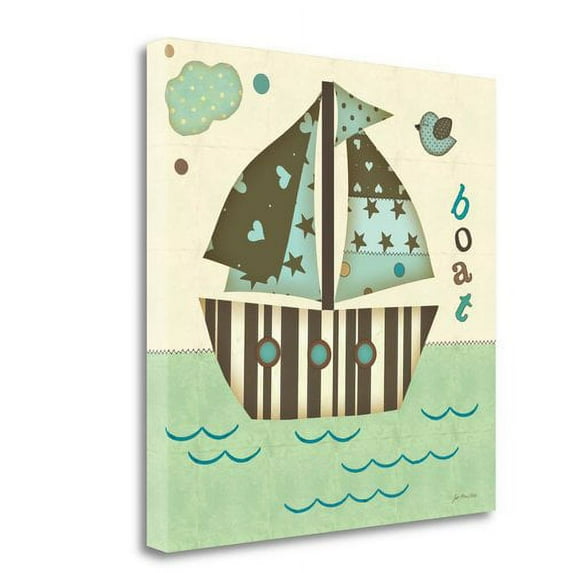 Tangletown Art, 20 x 20 "Boat East " by Jo Moulton, Gallery Wrap Canvas Art prin