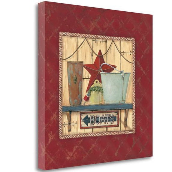 Tangletown Art, 20 x 20 "Boats " by Jo Moulton, Gallery Wrap Canvas Art printed