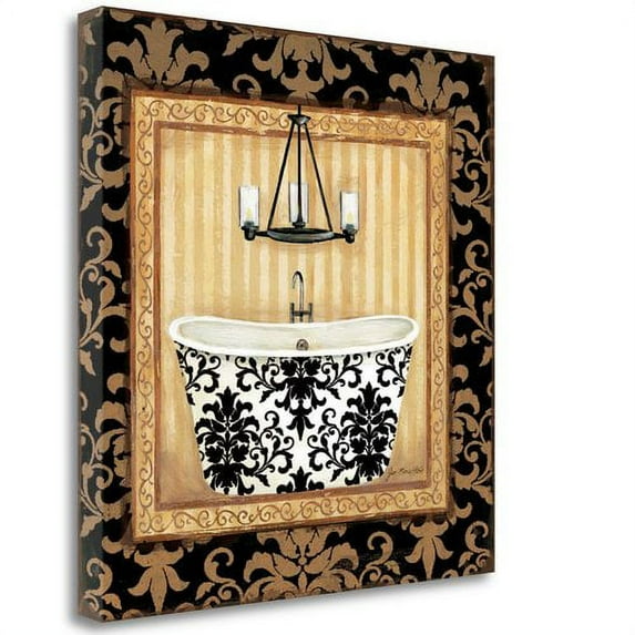 Tangletown Art, 20 x 20 "black Veranda Bath I " by Jo Moulton, Gallery Wrap Canv