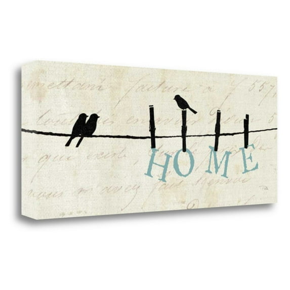 Tangletown Art, 28 x 12 "Birds on a Wire - Home " by Alain Pelletier, Gallery Wr