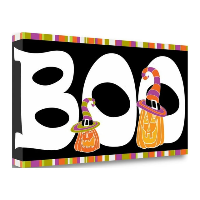 Tangletown Art, 28 x 14 "Boo " by Shanni Welsh, Gallery Wrap Canvas Art printed