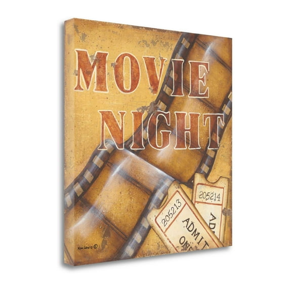 Tangletown Art, 29 x 29 "Movie Night " by Kim Lewis, Gallery Wrap Canvas Art pri