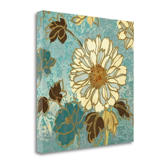 Tangletown Art, 30 x 30 "Sophias Flowers II - Blue " by Wild Apple Portfolio, Ga