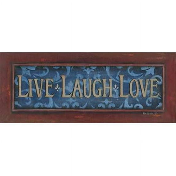 Tangletown Art, 32 x 13 "Live Laugh Love " by Kim Lewis, Gallery Wrap Canvas Art