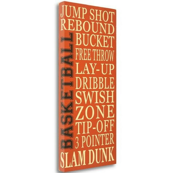 Tangletown Art, 39 x 19 "Basketball " by Words for the Soul, Gallery Wrap Canvas