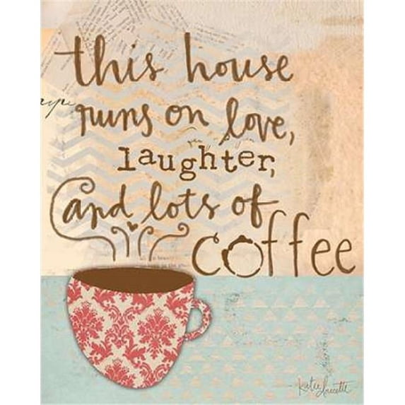 Tangletown Art, 40 x 32 "Laughter and Coffee " by Katie Doucette, Gallery Wrap C
