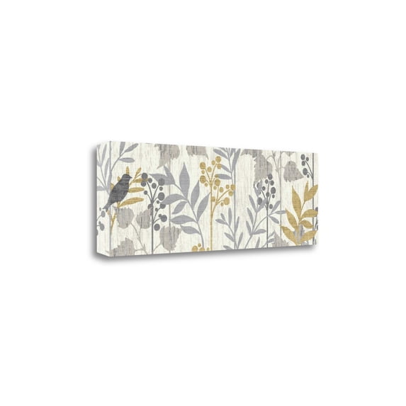 Tangletown Art, 47 x 16 "Garden Leaves Panel I " by Wild Apple Portfolio, Galler