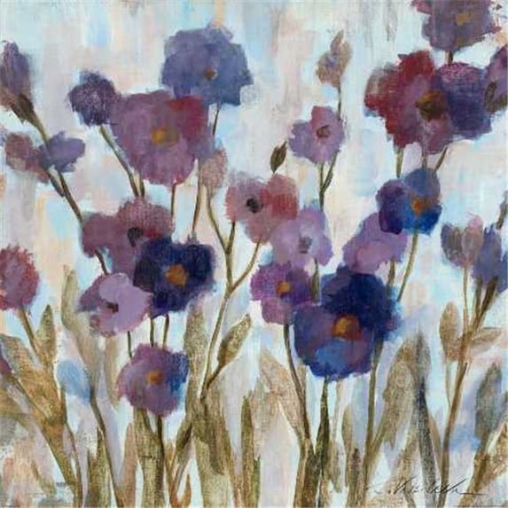 Tangletown Fine Art Abstracted Floral in Purple by Silvia Vassileva Poster Frame - 25 x 25 x 1.5 in.