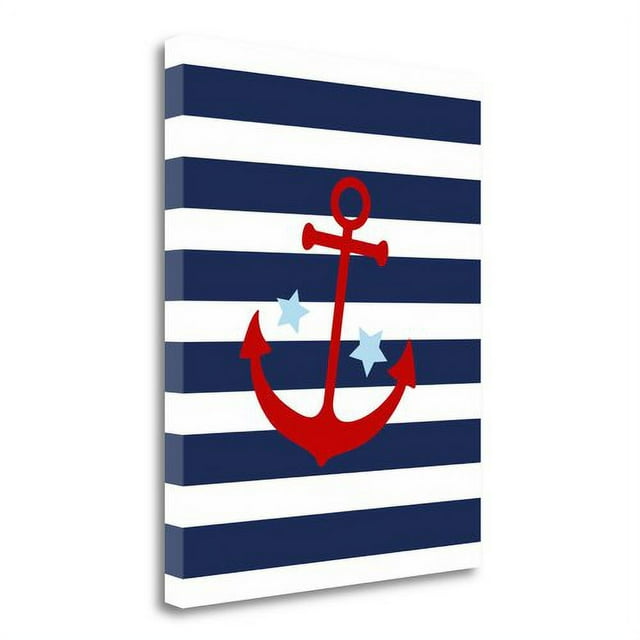 Tangletown Fine Art 'Anchor Stripe Boy' Graphic Art Print on Wrapped Canvas