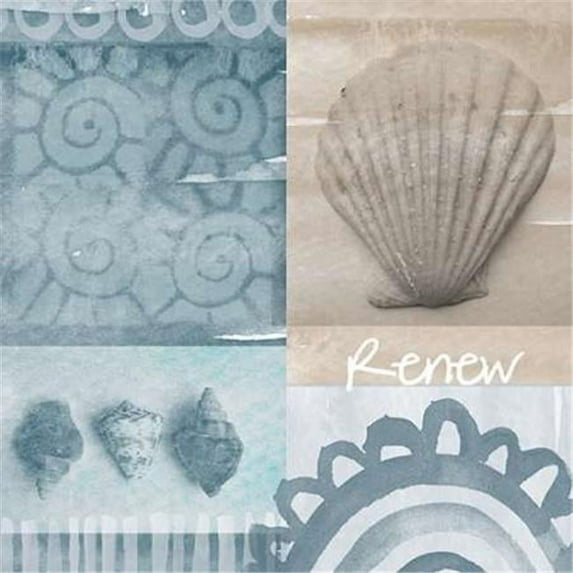 Tangletown Fine Art Beach Bath Renew by Linda Woods Poster Frame - 24 x 24 x 1.5 in.