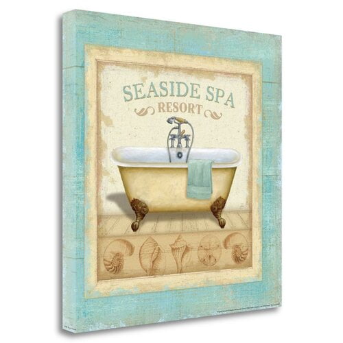 Tangletown Art, 24 x 24 "Beach Hotel II " by Daphne Brissonnet, Gallery Wrap Can