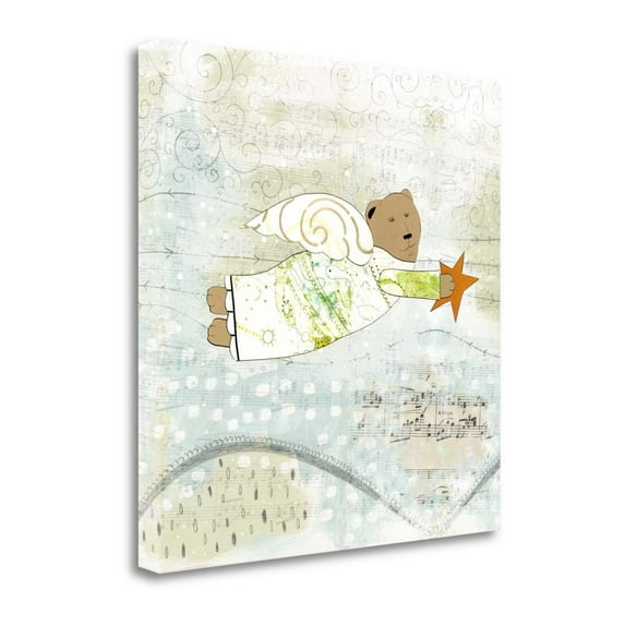 Tangletown Fine Art Bear Angel By Sarah Ogren, Gallery Wrap Canvas 35 x 35