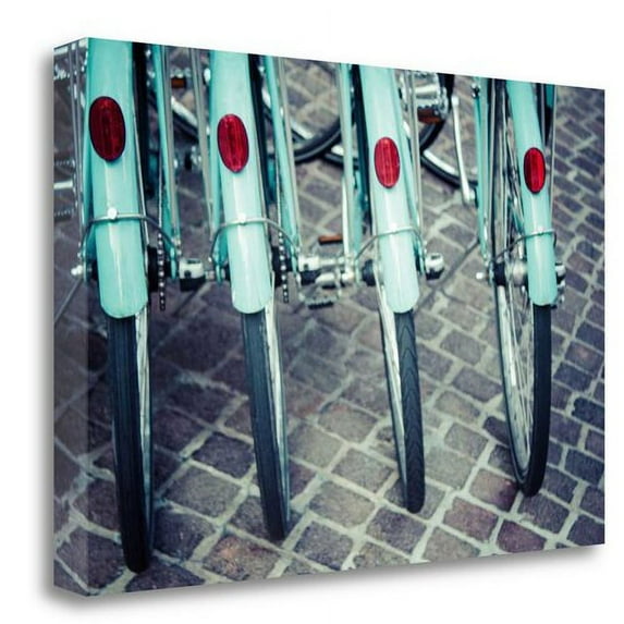 Tangletown Art, 34 x 23 "Bicycle Line Up 1 " by Jessica Reiss, Gallery Wrap Canv