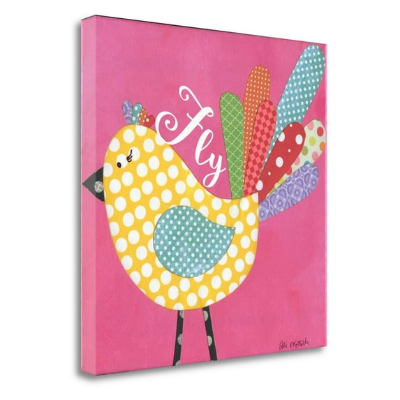 Tangletown Fine Art Bird with Words by Alli Rogosich Poster Frame - 20 x 20 x 1.5 in.