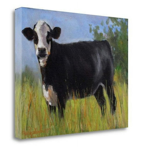 Tangletown Fine Art Black Baldie On A Hill By Cheri Wollenberg, Gallery Wrap Canvas 24" x 19"