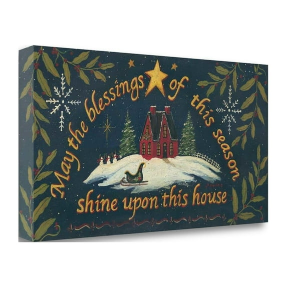 Tangletown Fine Art Blessings Of The Season By Jo Moulton, Gallery Wrap Canvas 17 x 35