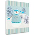 thumbnail image 1 of "Blue And Silver Snowman IV" By Shanni Welsh, Giclee on Gallery Wrap Canvas, 1 of 2