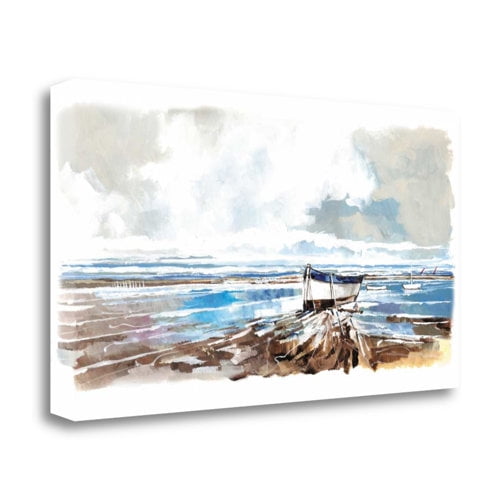 Tangletown Fine Art Boat on Shore by Stuart Roy Poster Frame - 21 x 39 x 1.5 in.