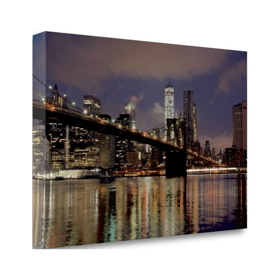 Tangletown Fine Art Brooklyn Bridge At Dawn By Alan Blaustein, Gallery Wrap Canvas
