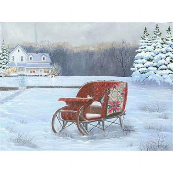 Tangletown Fine Art Christmas Sleigh by Julie Peterson Poster Frame - 20 x 27 x 1.5 in.