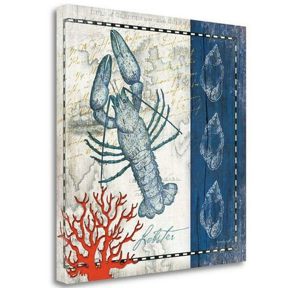 Tangletown Fine Art 'Coastal Blue Lobster' Graphic Art Print on Canvas