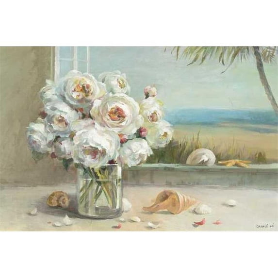 Tangletown Fine Art Coastal Roses V.2 by Danhui Nai Poster Frame - 16 x 24 x 1.5 in.