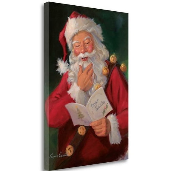 Dear Santa By Susan Comish, 17" x 23" Fine Art Giclee Print on Gallery Wrap Canvas, Ready to Hang