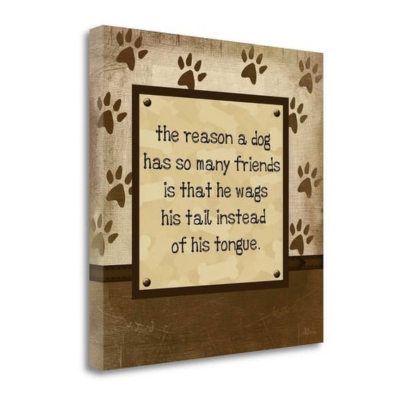 Tangletown Fine Art 'Dog Wags Tail' by Jennifer Pugh Textual Art on Wrapped Canvas