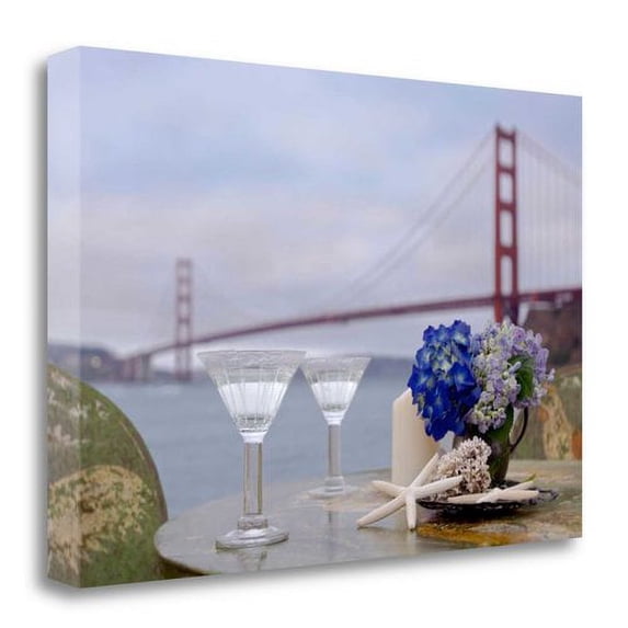 Tangletown Fine Art Dream Cafe Golden Gate Bridge - 63 by Alan Blaustein Poster Frame - 26 x 40 x 1.5 in.