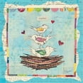 thumbnail image 1 of Tangletown Fine Art 'Family of Love Birds Square' Graphic Art Print on Wrapped Canvas, 1 of 1