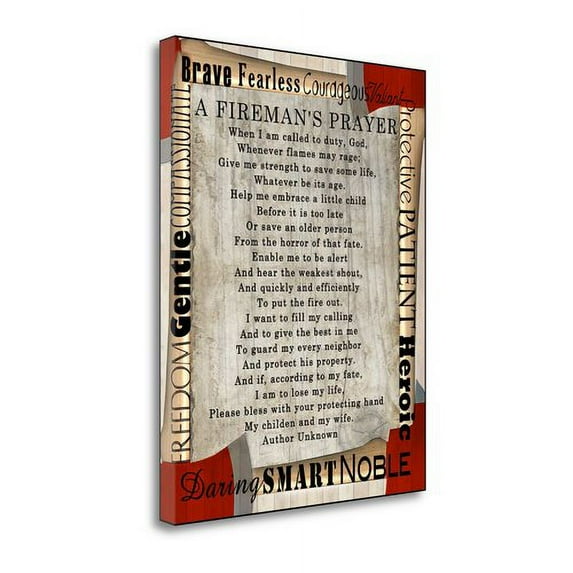 Tangletown Fine Art 'Firefighters Prayer' Textual Art on Canvas
