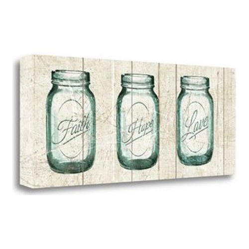 Tangletown Fine Art 'Flea Market Mason Jars Panel I V.2' by Wild Apple Portfolio Graphic Art on Wrapped Canvas