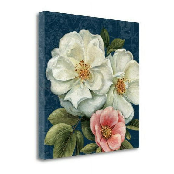 Tangletown Fine Art 'Floral Damask III on Indigo' Print on Canvas