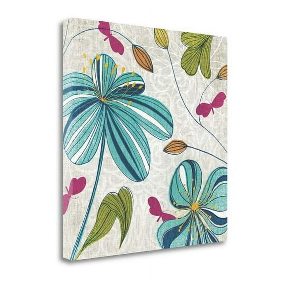 Tangletown Fine Art 'Flowers and Butterflies' Graphic Art Print on Wrapped Canvas