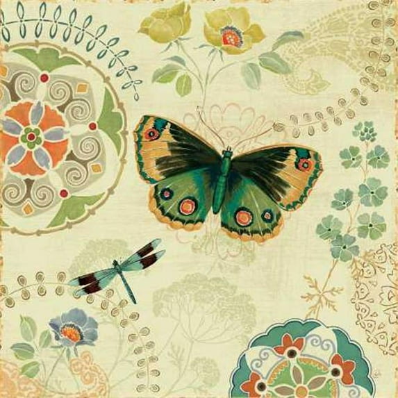 Tangletown Fine Art Folk Floral II by Daphne Brissonnet Poster Frame - 20 x 20 x 1.5 in.