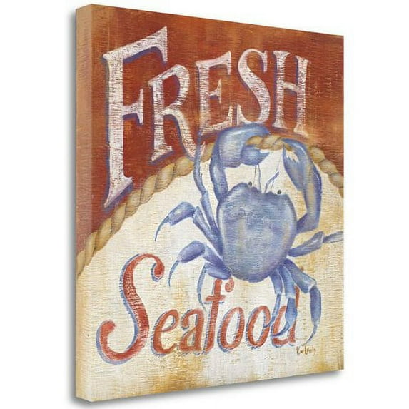 Tangletown Fine Art 'Fresh Seafood' Vintage Advertisement on Canvas