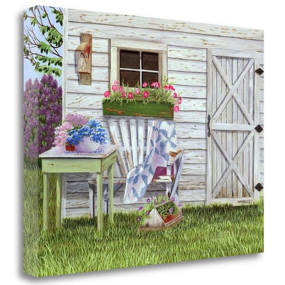Tangletown Fine Art 'Garden Shed and Wren' Print on Canvas