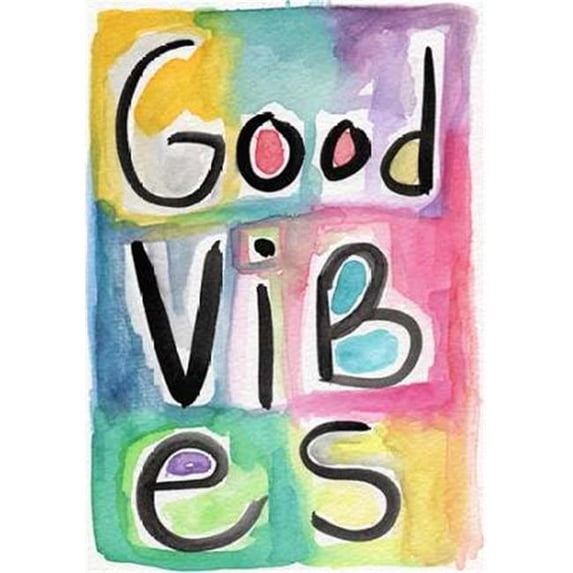 Tangletown Fine Art 'Good Vibes' Textual Art on Canvas