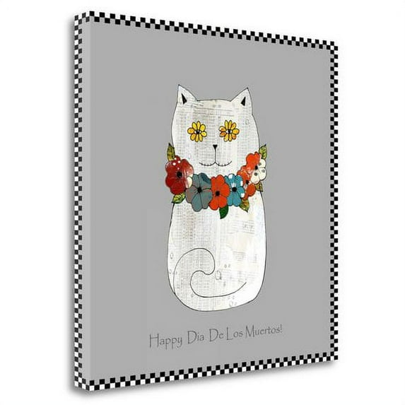 Tangletown Fine Art 'Happy Day of the Dead Cat' Graphic Art Print on Wrapped Canvas