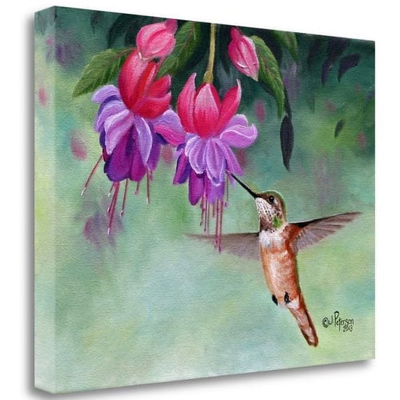 Tangletown Fine Art 'Hummer and Pink Fuchsias' Print on Canvas