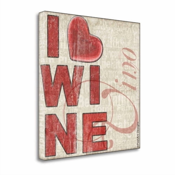 Tangletown Fine Art I Heart Wine by Lisa Wolk Poster Frame - 24 x 24 x 1.5 in.