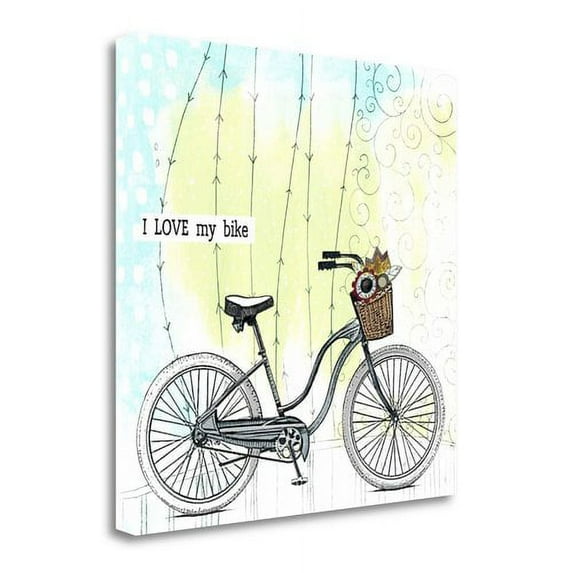 "I Love My Bike" By Sarah Ogren, Fine Art Giclee Print on Gallery Wrap Canvas, Ready to Hang