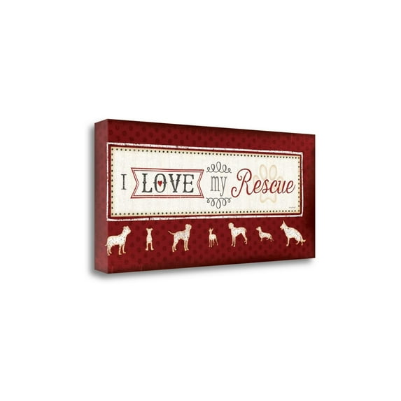 Tangletown Fine Art I Love My Rescue by Jennifer Pugh Poster Frame - 16 x 36 x 1.5 in.