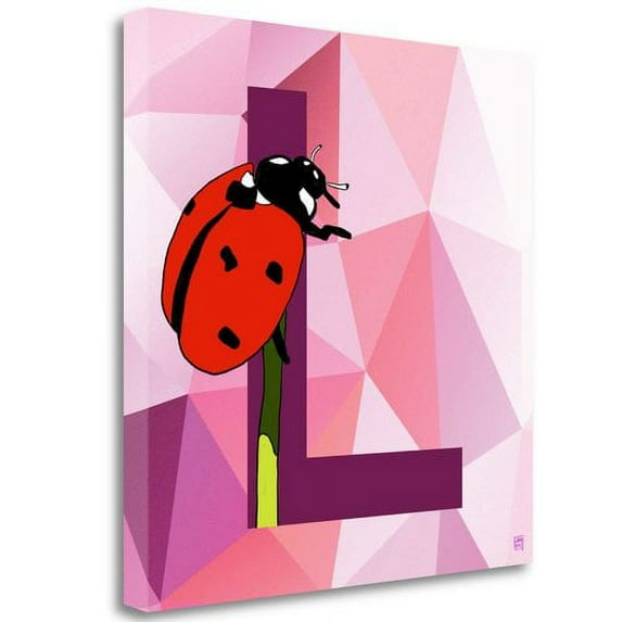 Tangletown Fine Art 'L' by Aubree Perrenoud Graphic Art on Wrapped Canvas in Pink