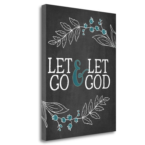 Tangletown Fine Art 'Let Go and Let God' by Amy Cummings Textual Art on Wrapped Canvas