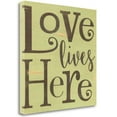 thumbnail image 1 of Tangletown Fine Art 'Love Lives Here - Green' Textual Art on Canvas, 1 of 2